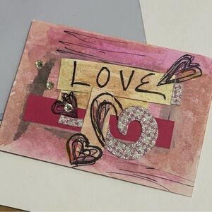 Original Love Valentine mixed media miniature artwork ACEO